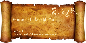 Rumbold Ádám névjegykártya