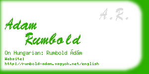 adam rumbold business card